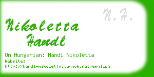 nikoletta handl business card